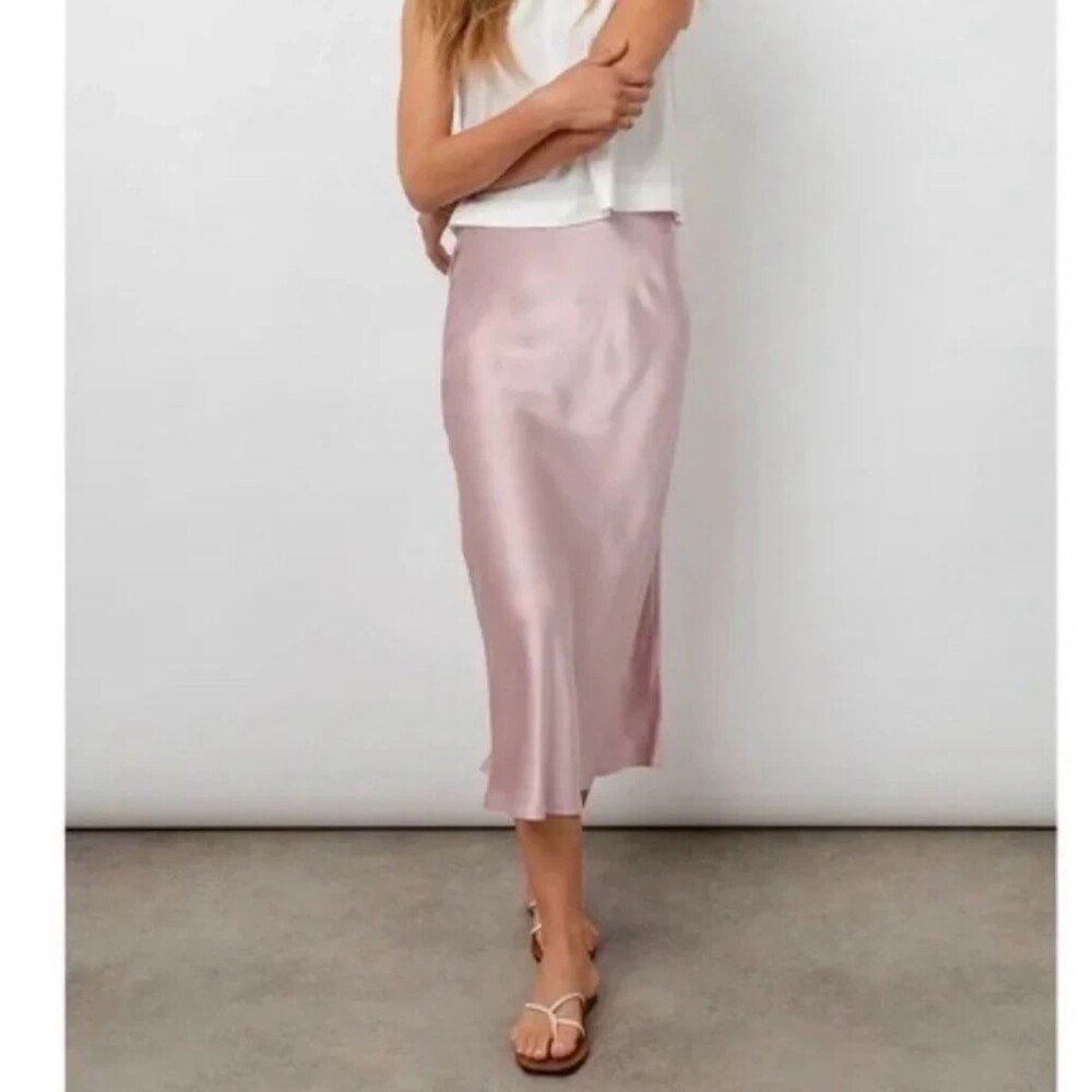 Rails Anya Midi Slip Skirt Lilac Bias Cut XS Fairycore Coquette Liquid Satin